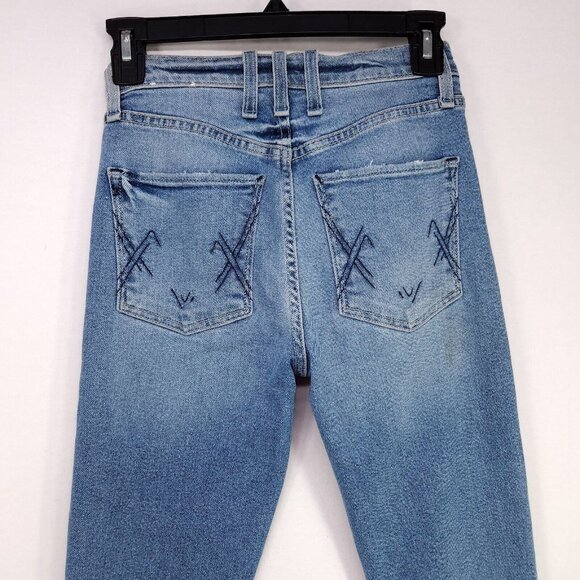 Anthropologie McGuire Jeans Valletta Straight Fringe Cropped Denim Size 25 - Picture 11 of 16